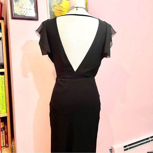 💥Host Pick!💥 NWT Erin by Erin Fetherston Black Contessa Chiffon Gown - Picture 7 of 10